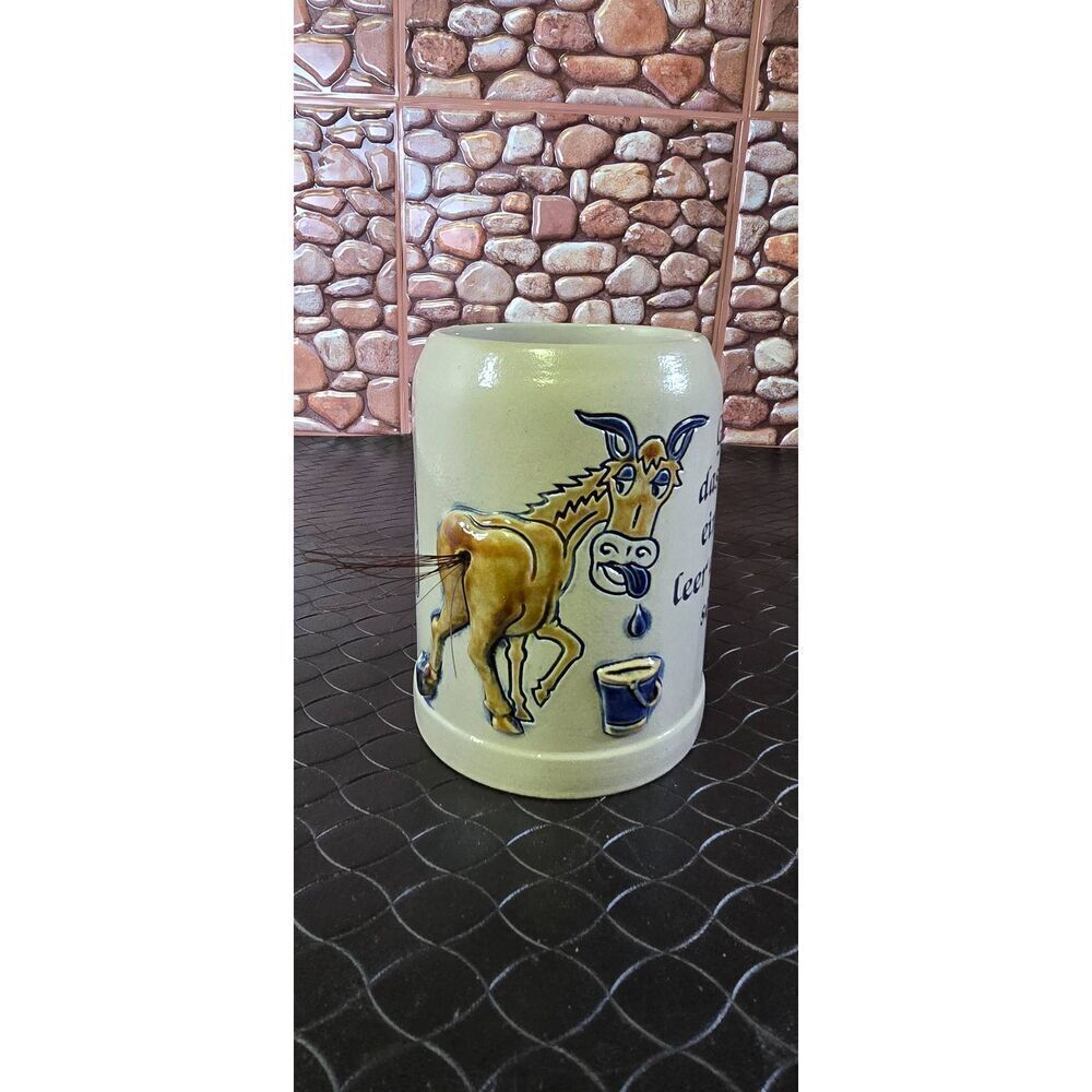 Vintage GERZIT West Germany Stoneware  Donkey Beer Stein Mug